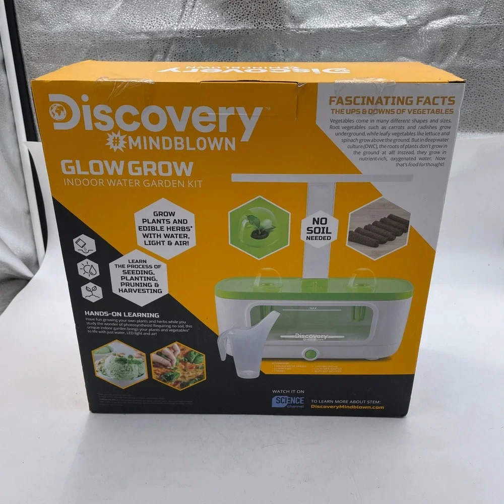 Discovery Mindblown Glow Grow Indoor Water Garden Kit STEM LED‎ Light Hydroponic